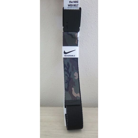 Nike 11295936 72240 Men's O/S Olive Camo Iconic Reversible Camo Web Belt - Picture 1 of 11